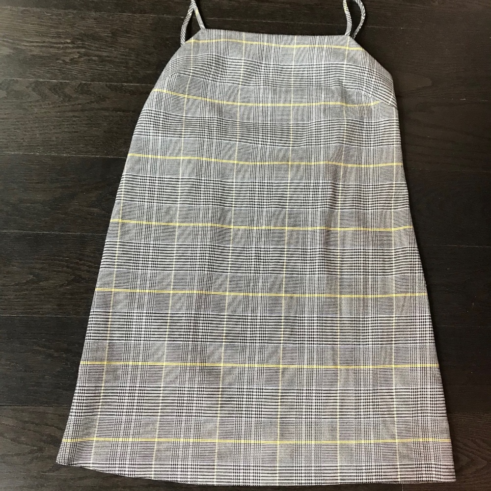 ASOS Mini Dress - Black/White/Yellow Plaid